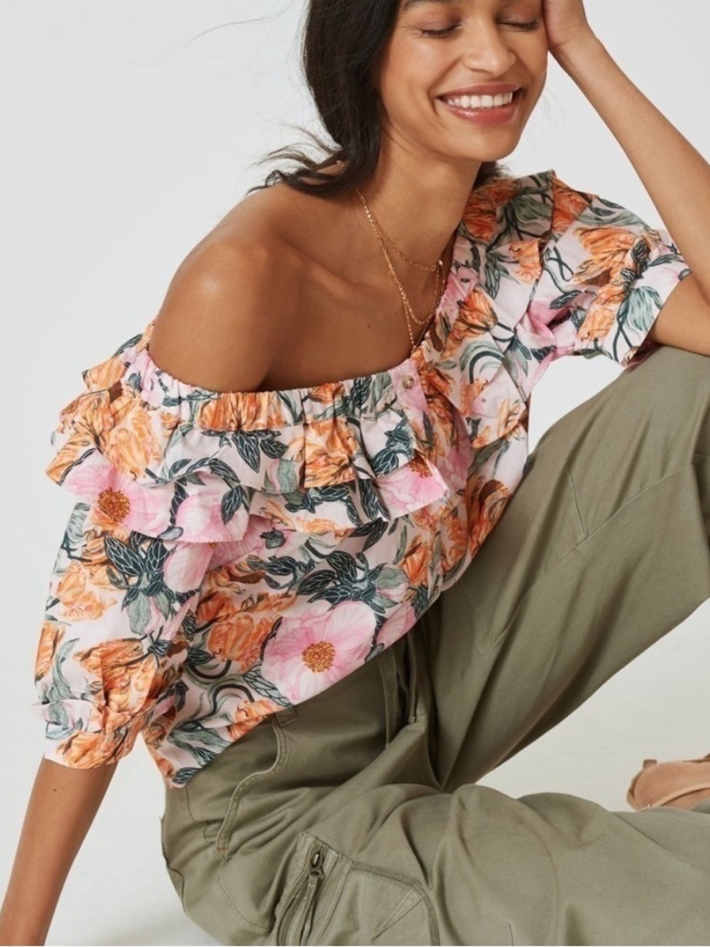 Anthropologie Cecilia Pettersson Floral Off Shoulder Top